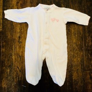 Royal Baby Pink Dot Footed Sleeper
